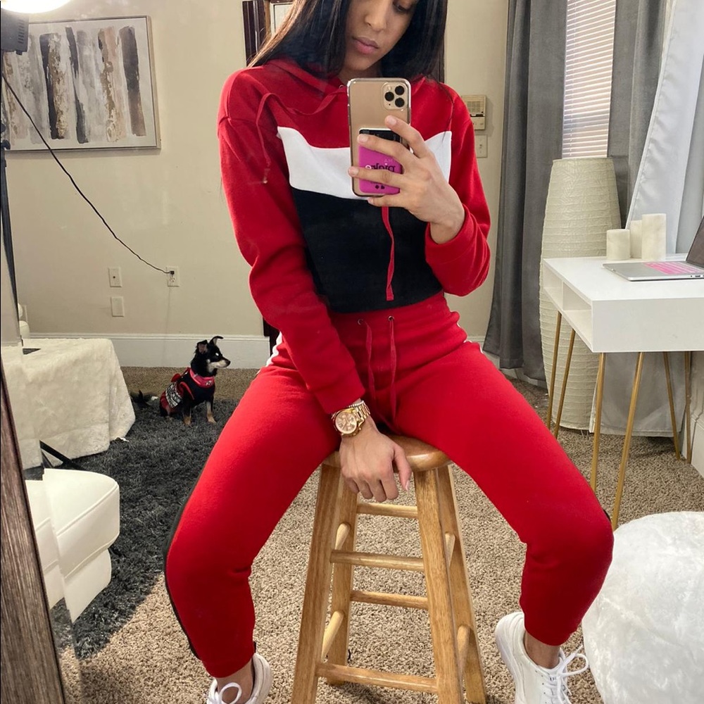 2 piece set of joggers and cropped sweater